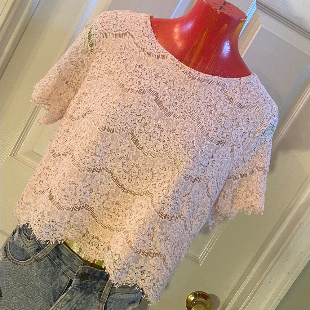 Forever 21 Pink Blush Lace Blouse